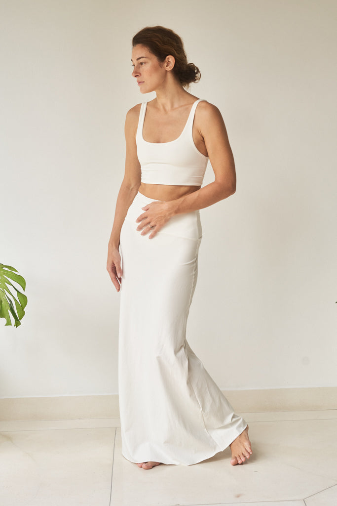 Sia Skirt - Bamboo - Pearl White Tiyara Soul Wear