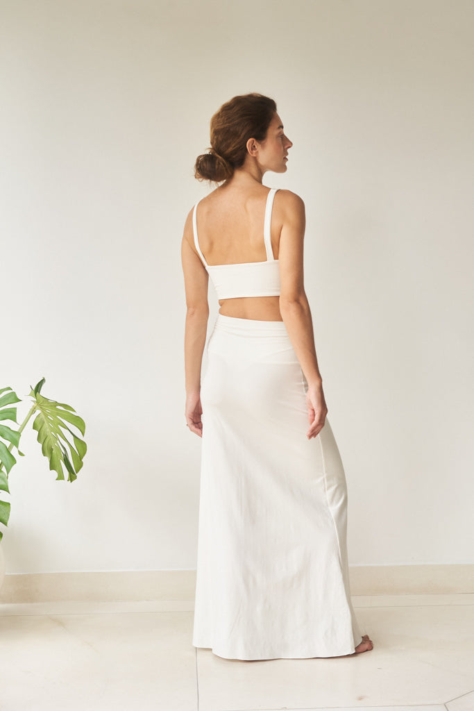 Sia Skirt - Bamboo - Pearl White Tiyara Soul Wear