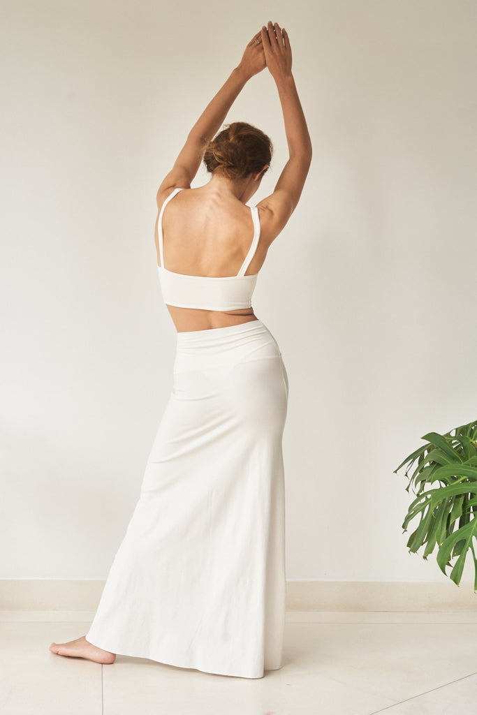 Sia Skirt - Bamboo - Pearl White Tiyara Soul Wear