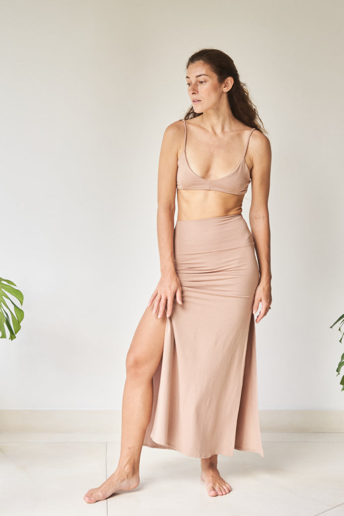 Kaili Skirt - Plant Viscose - Tan Tiyara Soul Wear