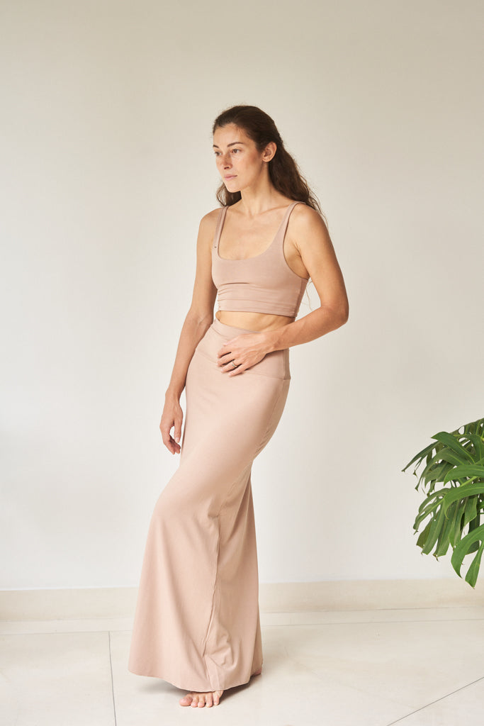 Sia Skirt - Plant Viscose - Tan Tiyara Soul Wear