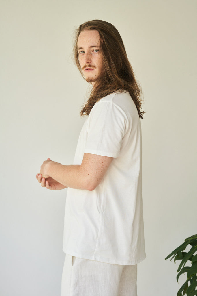 Kai Shirt - Bamboo - Pearl White Tiyara Soul Wear