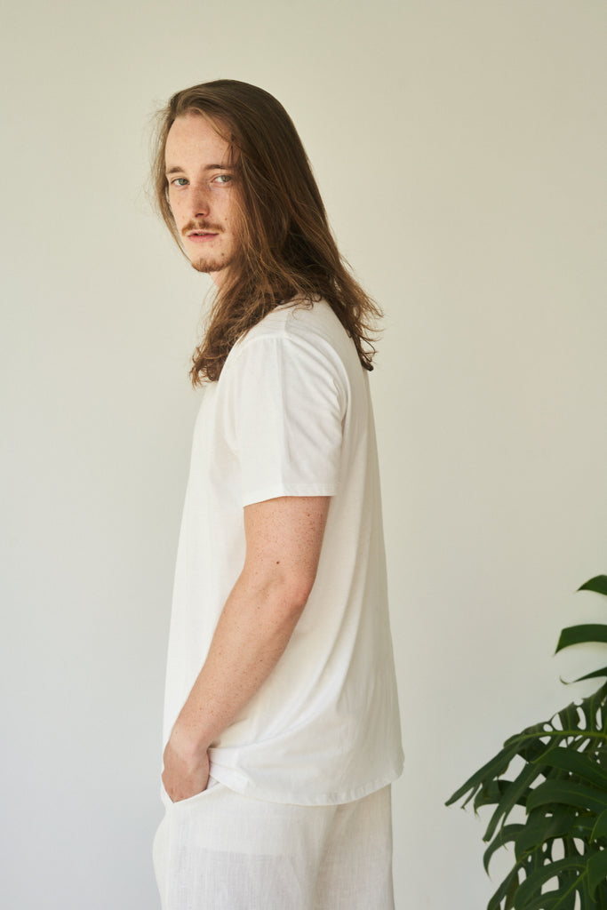 Kai Shirt - Bamboo - Pearl White Tiyara Soul Wear