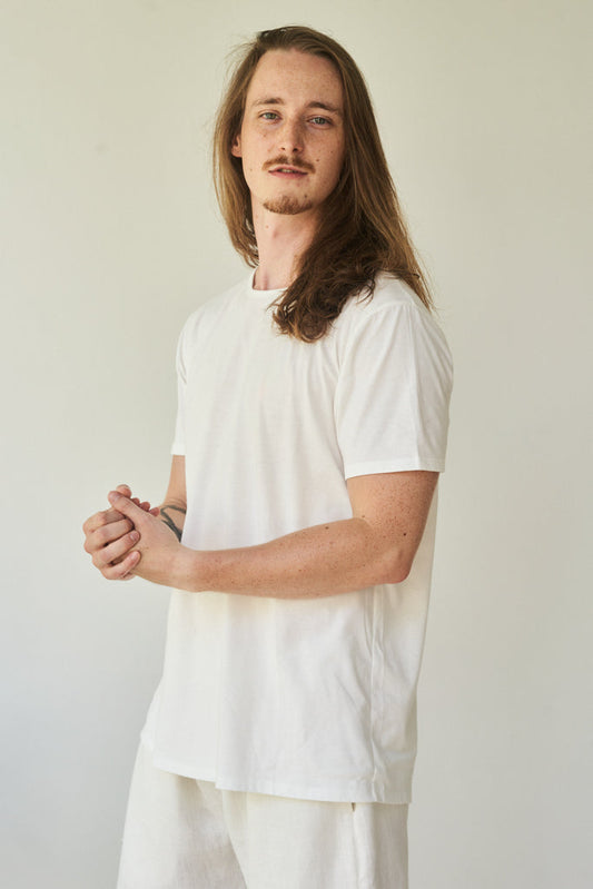 Kai Shirt - Bamboo - Pearl White Tiyara Soul Wear