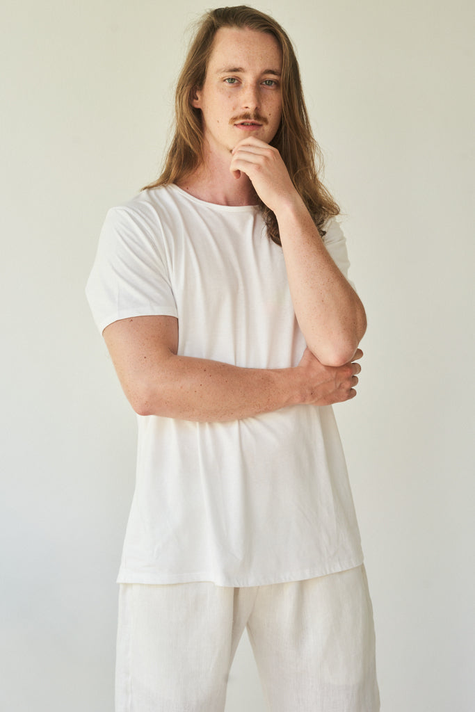 Kai Shirt - Bamboo - Pearl White Tiyara Soul Wear