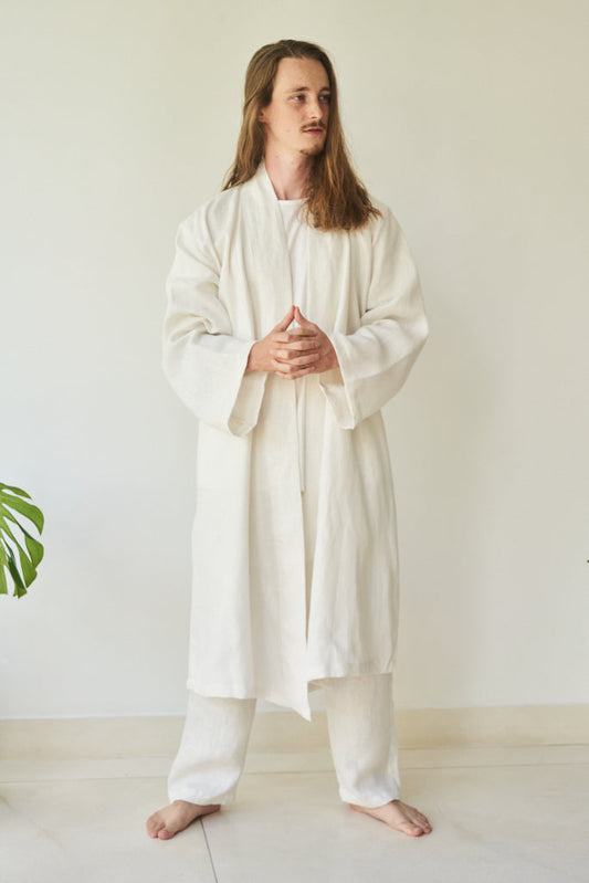 Dao Long Kimono - Hemp - Pearl White Tiyara Soul Wear