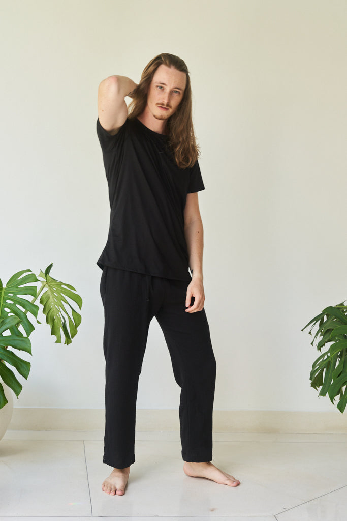 Kai Shirt - Bamboo - Black Onyx Tiyara Soul Wear