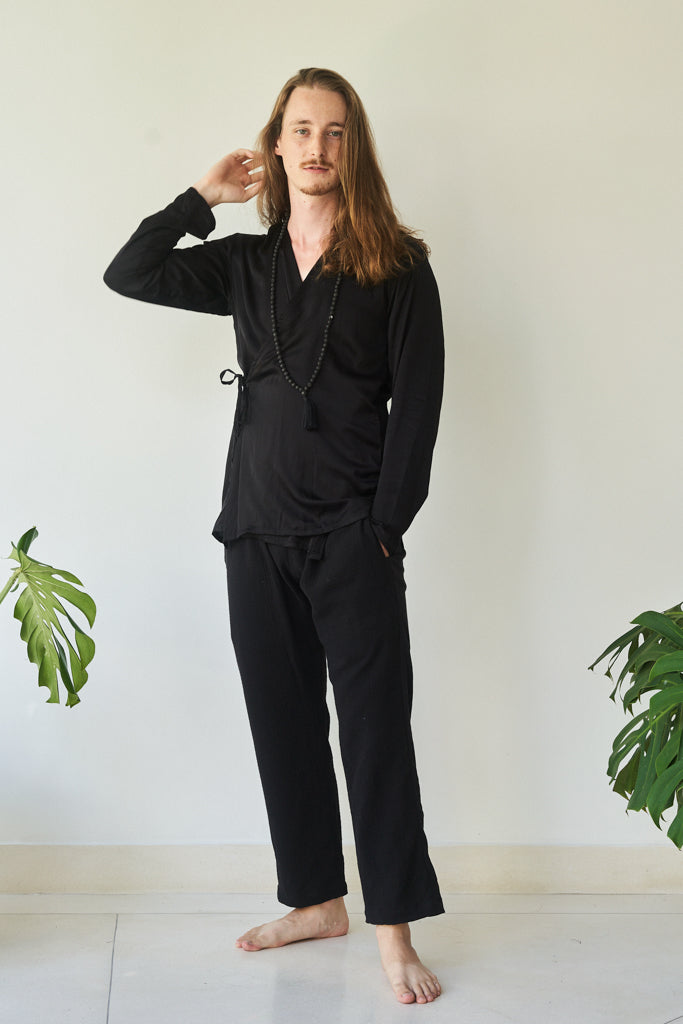 Chen Pant - Linen Cotton - Black Onyx Tiyara Soul Wear