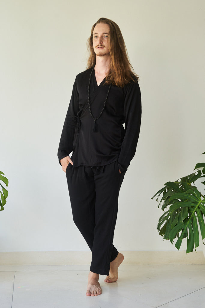 Chen Pant - Linen Cotton - Black Onyx Tiyara Soul Wear
