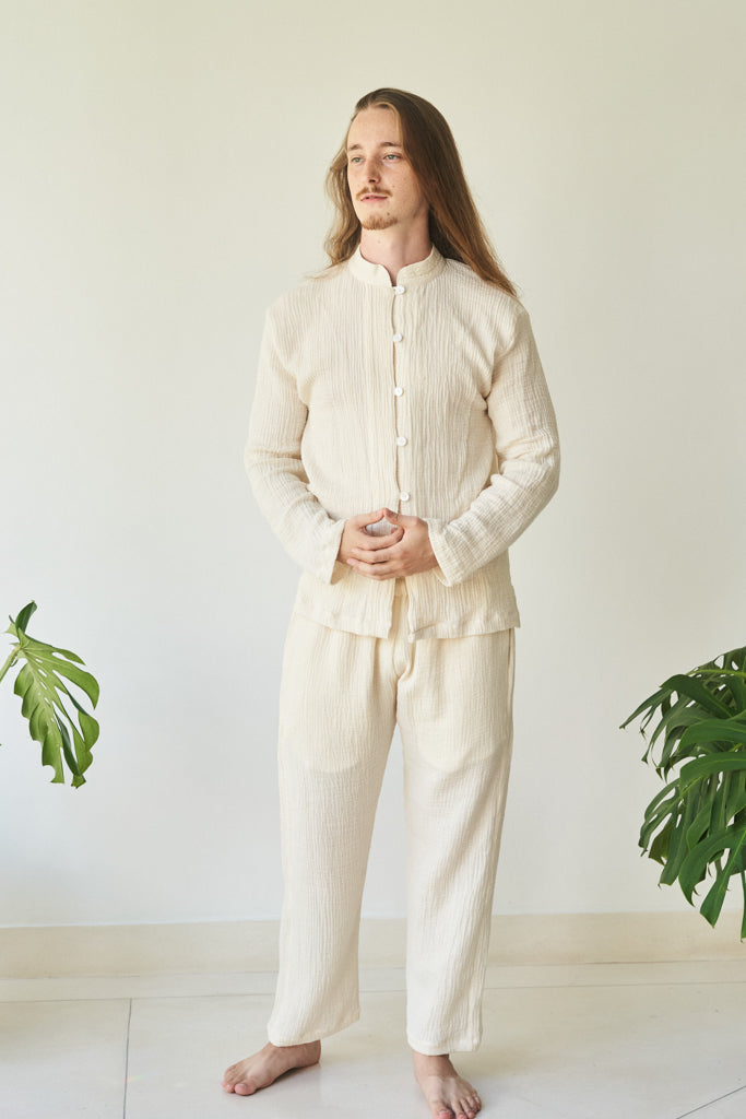 Chen Pant - Linen Cotton - Pearl White Tiyara Soul Wear