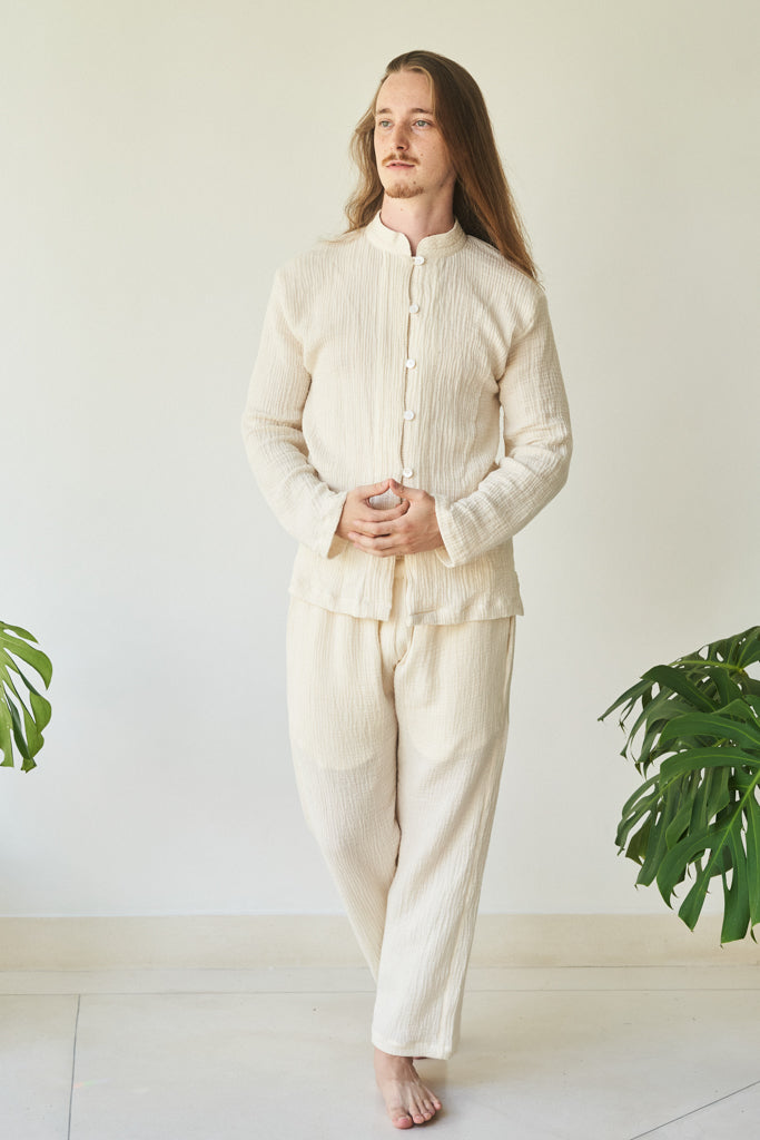 Chen Pant - Linen Cotton - Pearl White Tiyara Soul Wear