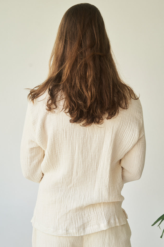 Chen Shirt - Linen Cotton - Pearl White Tiyara Soul Wear