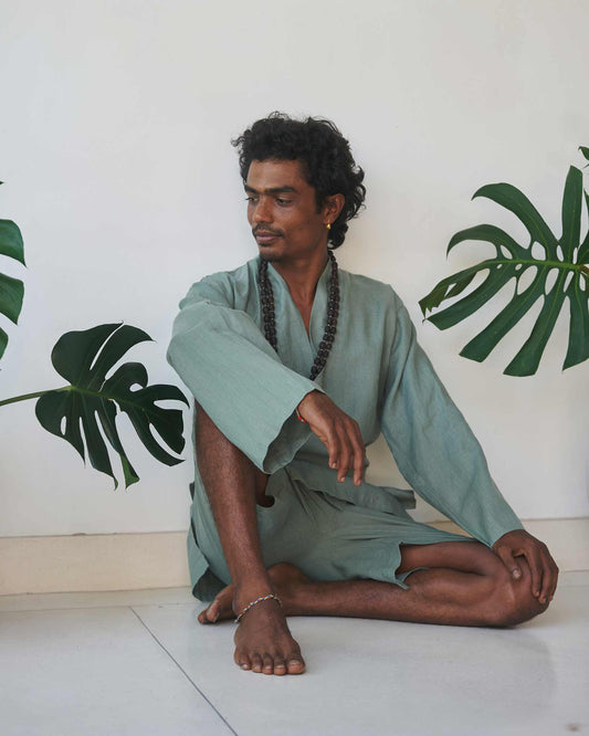 Shen Short - Linen - Sage Tiyara Soul Wear