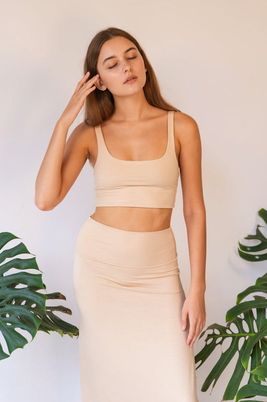 Kaili Skirt - ECOVERO™ - Beach Beige Tiyara LLC