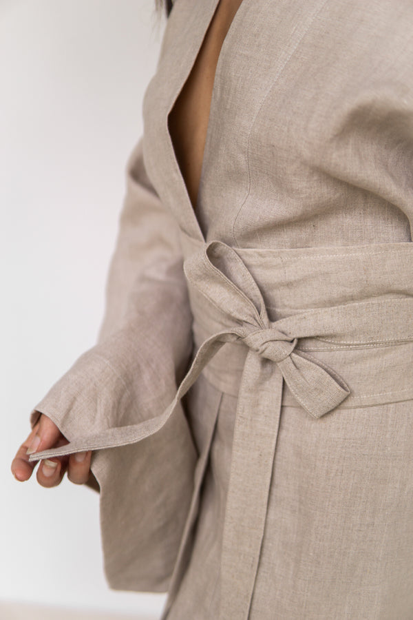 Obi Belt, Linen, Natural Linen