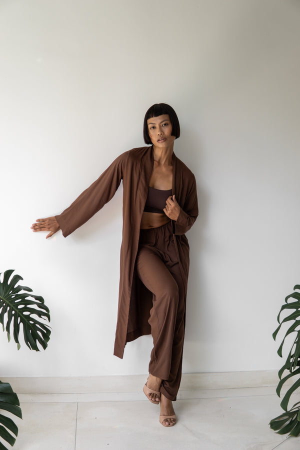 Lin Pants — Premium Rayon — Earth Cacao