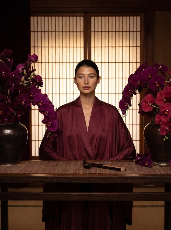 Aset Kimono — Lyocell Silk — Autumn Plum