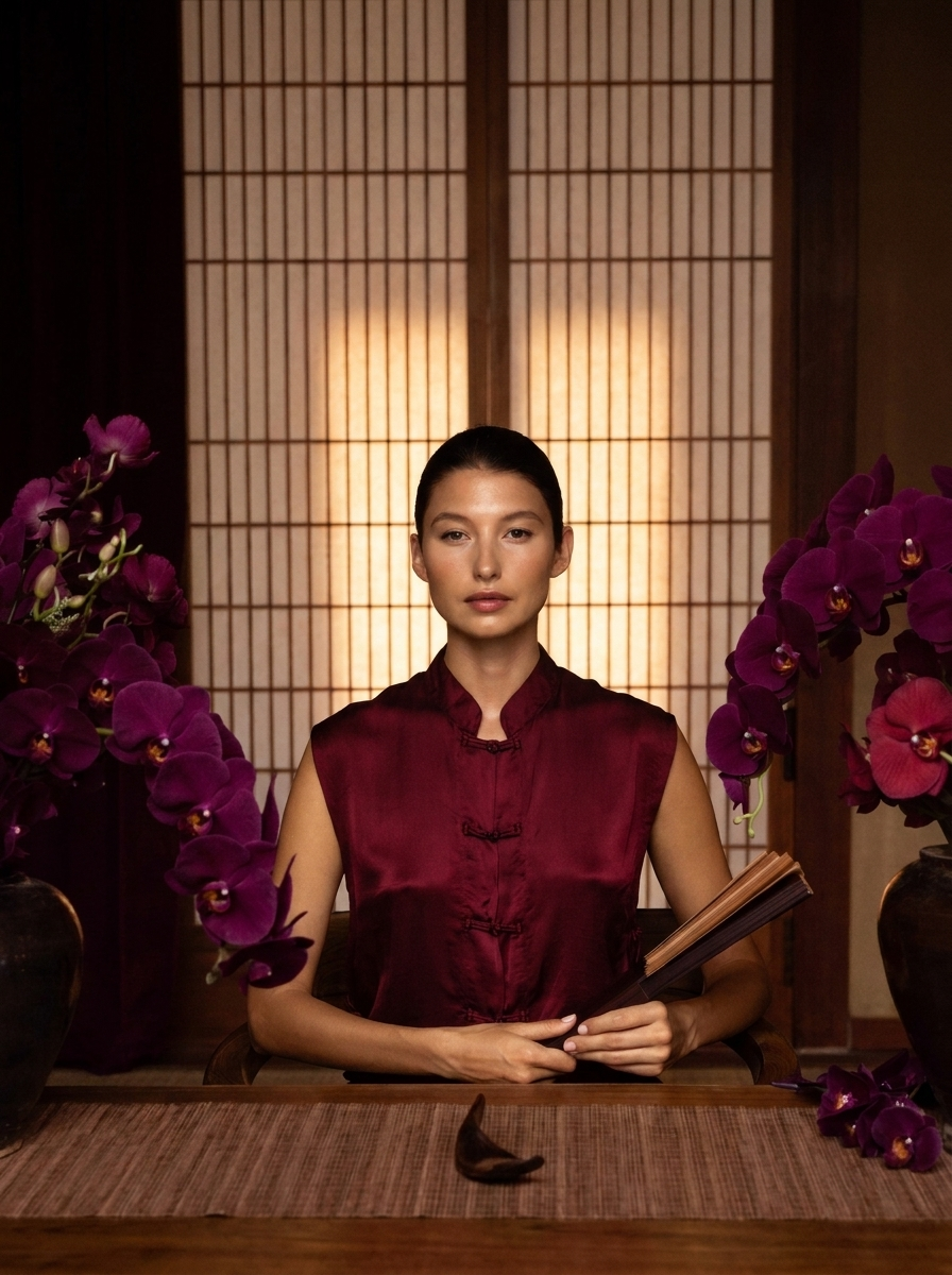 Lin Vest — Lyocell Silk — Sacred Maroon