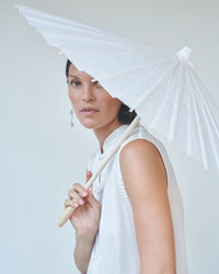 Lin Vest - Silk Viscose - Pearl White Tiyara Soul Wear