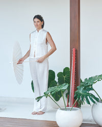 Lin Pant - Silk Tencel - Pearl White Tiyara Soul Wear
