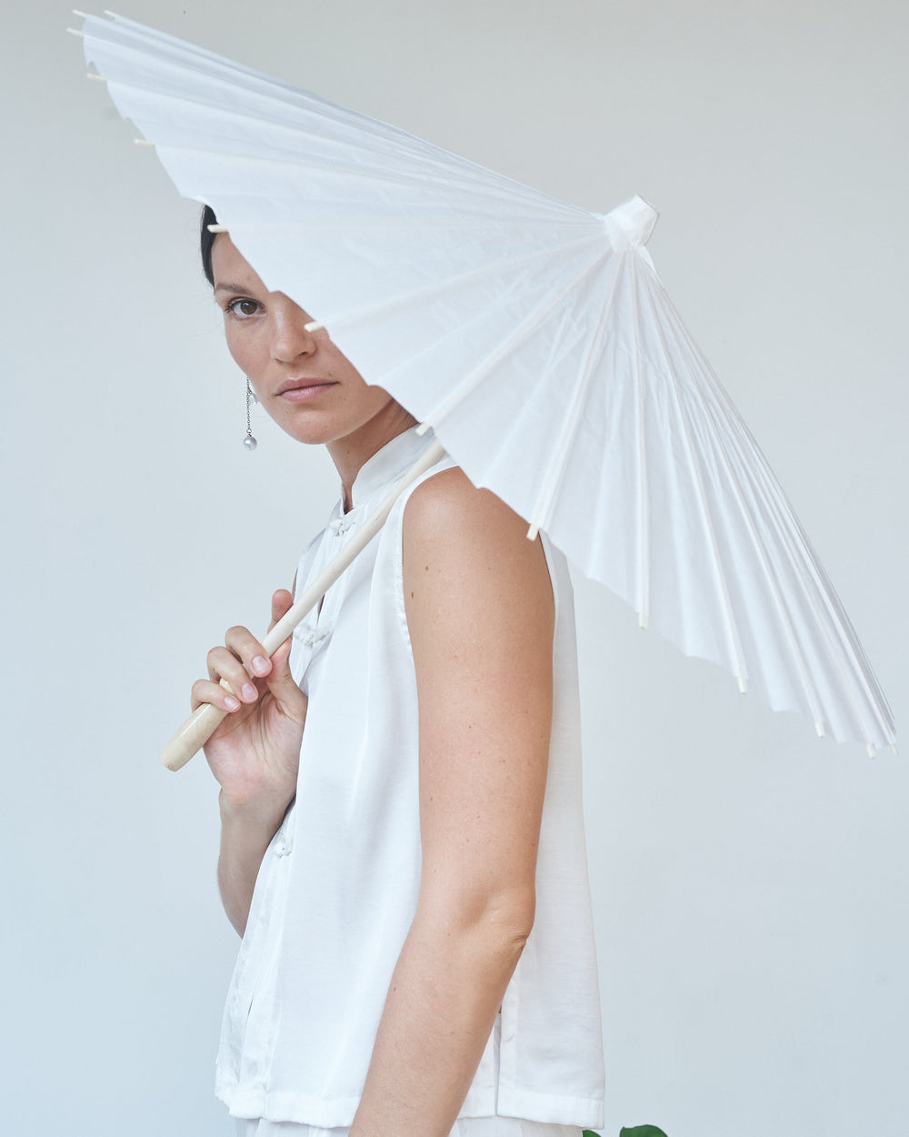 Lin Vest - Silk Viscose - Pearl White Tiyara Soul Wear