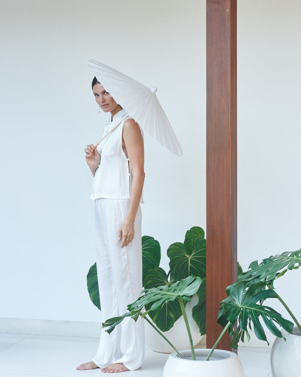 Lin Pant - Silk Tencel - Pearl White Tiyara Soul Wear