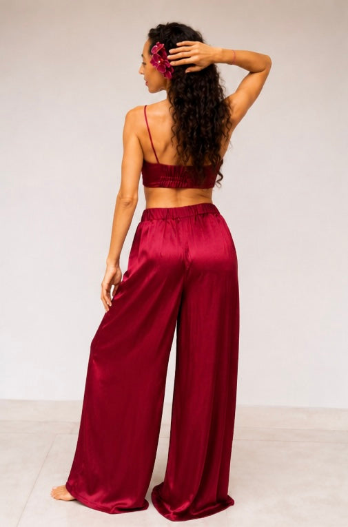 Rui Shirt — Lyocell Silk — Red Peony