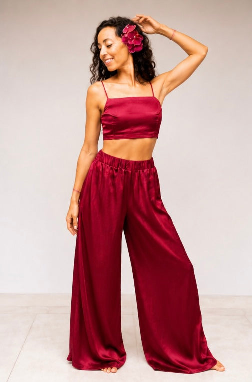 Rui Shirt — Lyocell Silk — Red Peony
