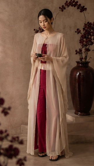 Isis Cape — Silk Crepe — Golden Pearl