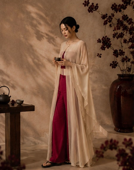 Isis Cape — Silk Crepe — Golden Pearl