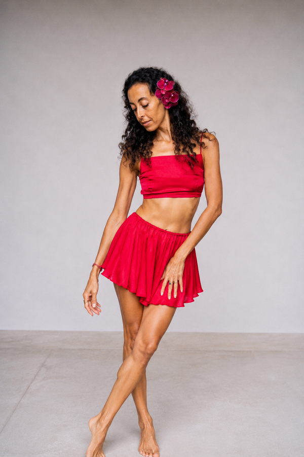 Sahara Skirt in Red Peony