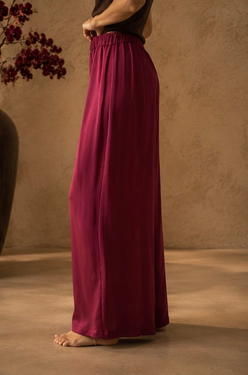 Ting Pant — Lyocell Silk — Sacred Maroon