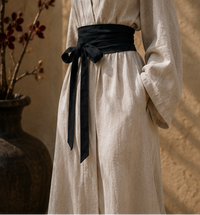Obi Belt — Linen — Black Jade