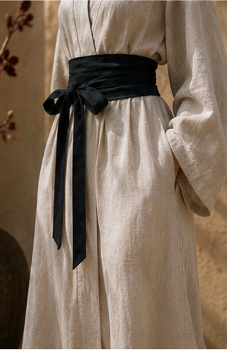 Obi Belt — Linen — Black Jade