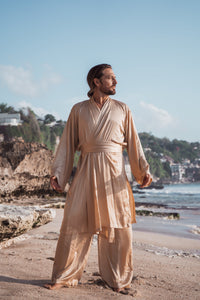 Dao Pant - Silk Viscose - Golden Pearl Tiyara Soul Wear