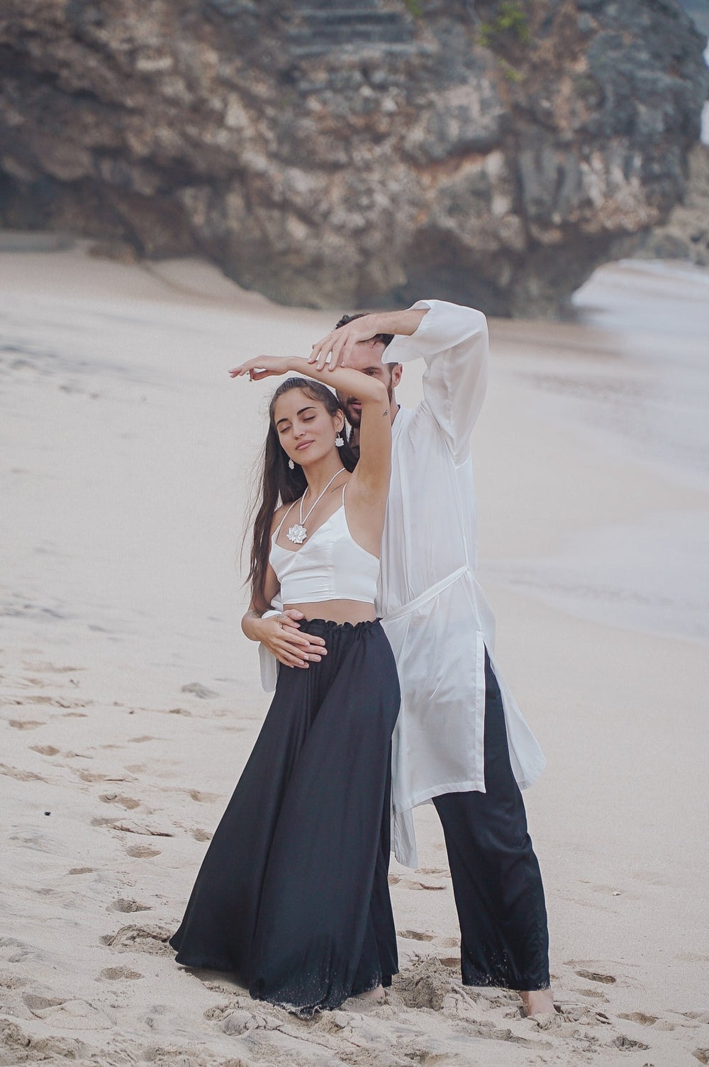 Lotus Skirt - Silk Viscose - Black Onyx Tiyara Soul Wear