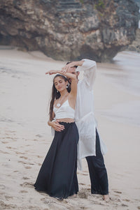Lotus Skirt - Silk Viscose - Black Onyx Tiyara Soul Wear