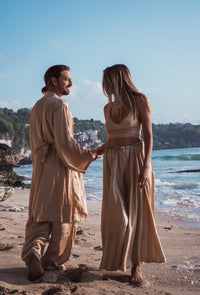 Dao Pant - Silk Viscose - Golden Pearl Tiyara Soul Wear