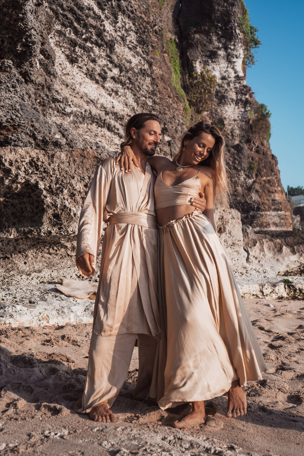 Dao Pant - Silk Viscose - Golden Pearl Tiyara Soul Wear