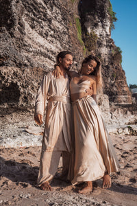 Dao Pant - Silk Viscose - Golden Pearl Tiyara Soul Wear