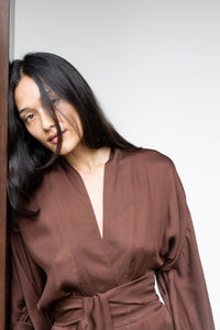 Nuwa Kimono, Premium Rayon, Brown, view 6