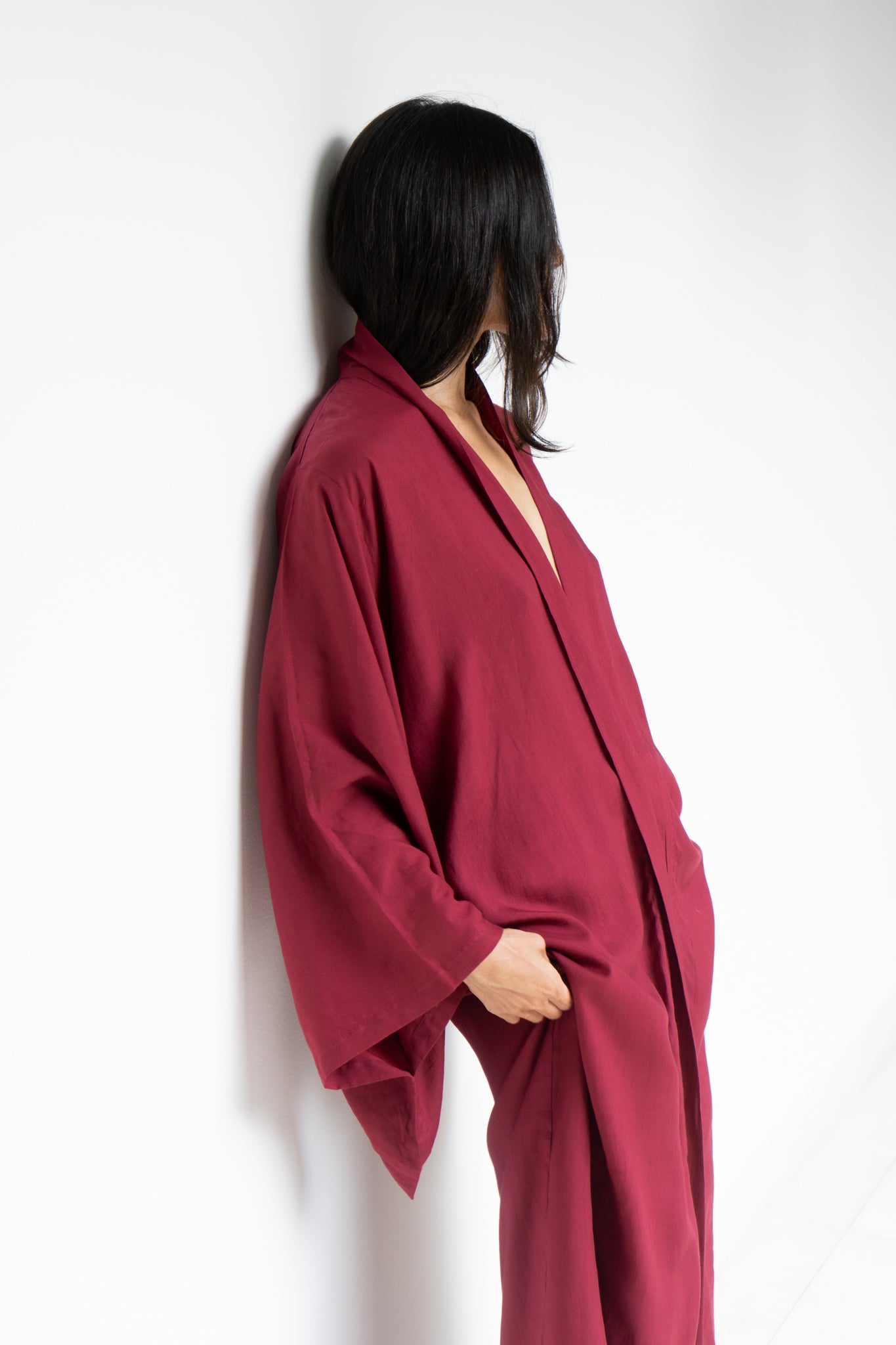 Nuwa Kimono - Tencel - Cherry Red