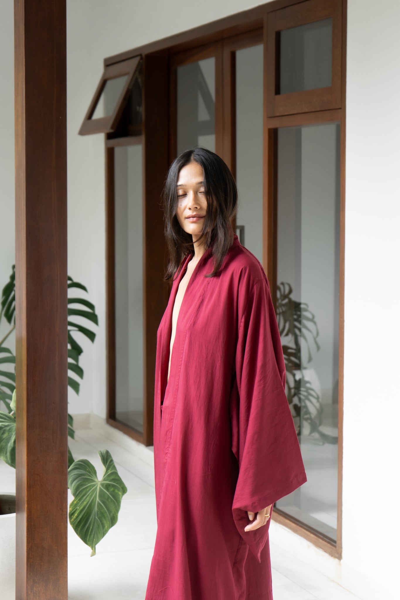 Nuwa Kimono - Tencel - Cherry Red