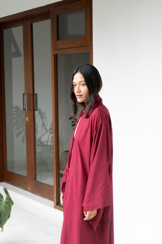 Nuwa Kimono - Tencel - Cherry Red