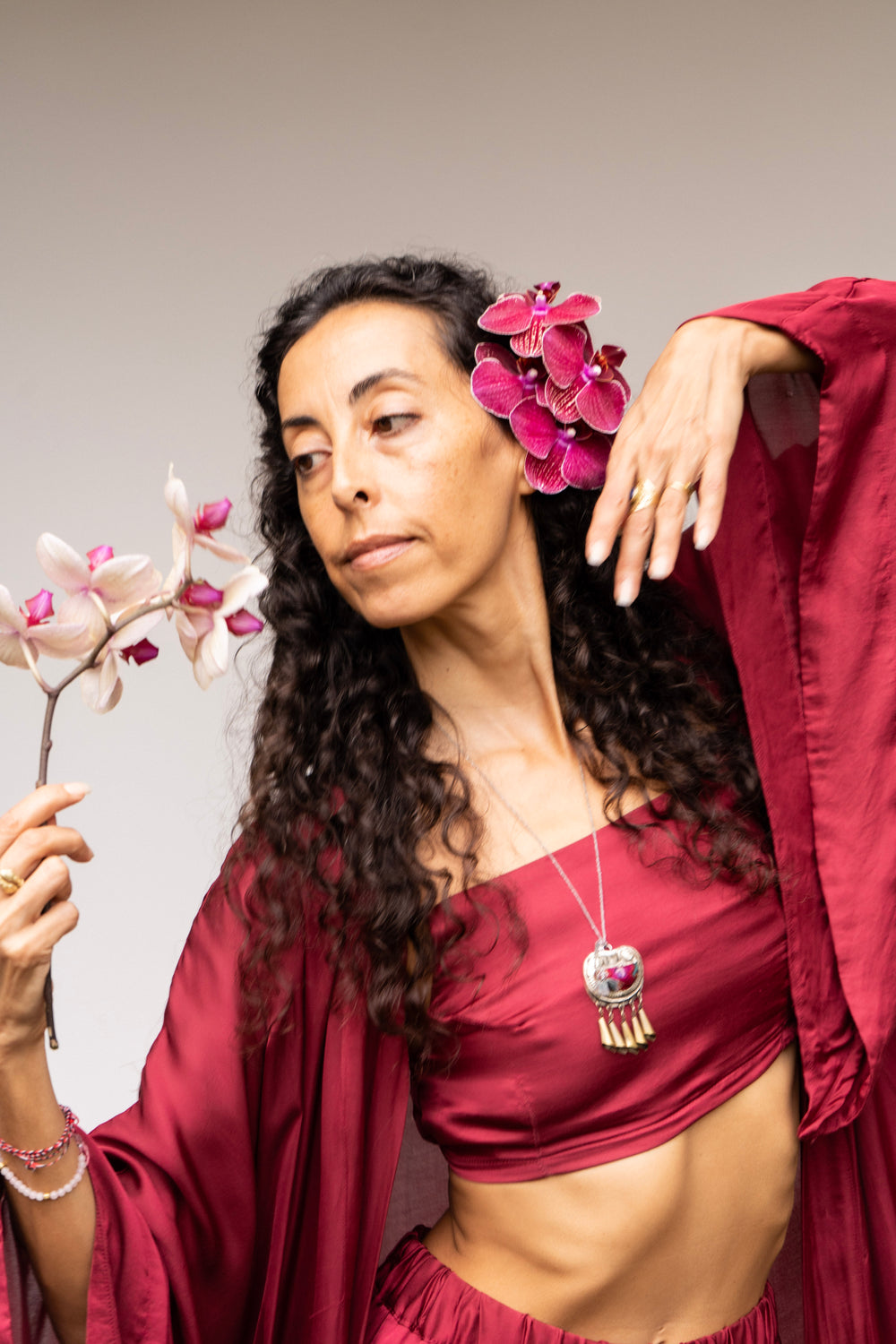 Aset Kimono in Sacred Maroon