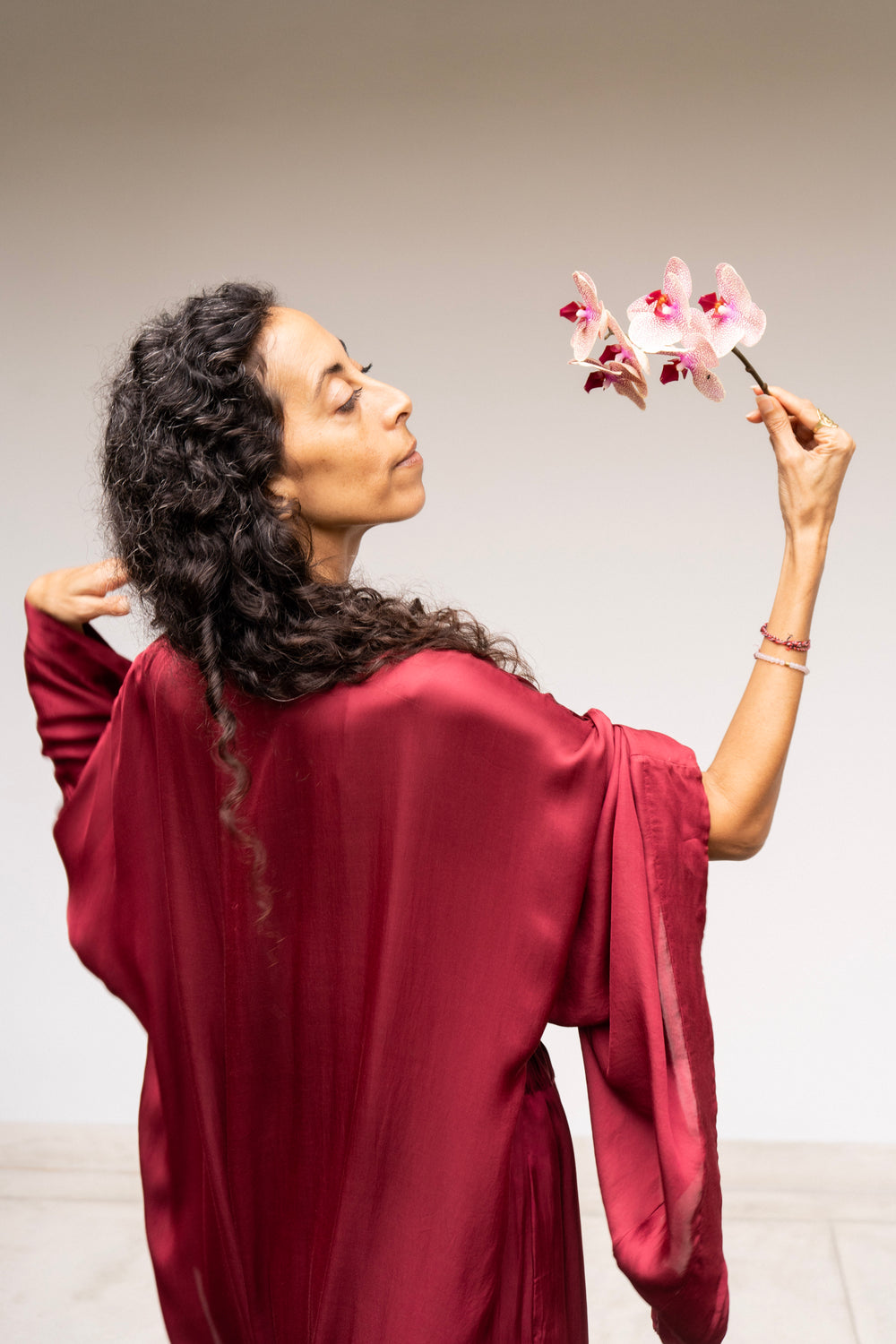 Aset Kimono in Sacred Maroon