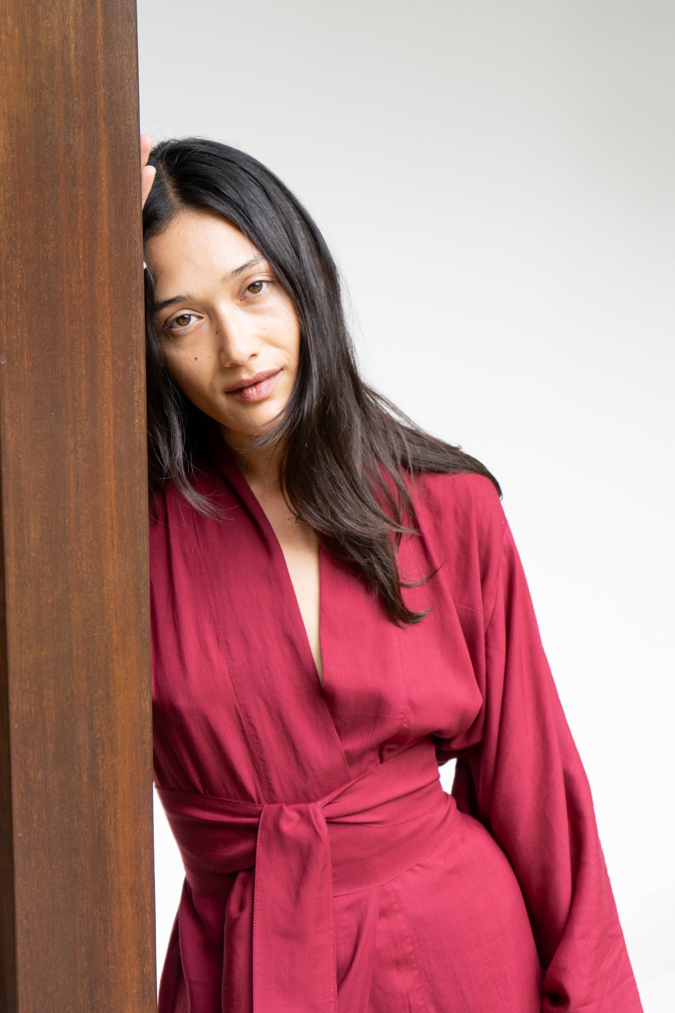 Nuwa Kimono - Tencel - Cherry Red