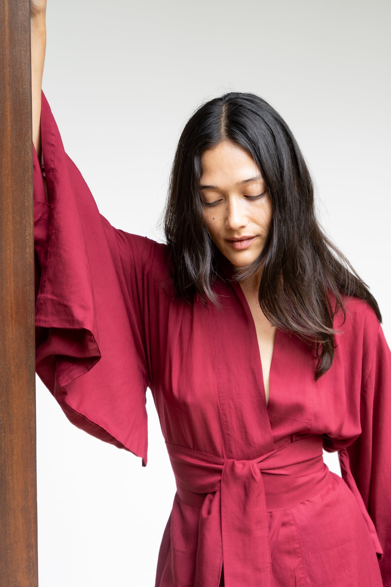 Nuwa Kimono - Tencel - Cherry Red