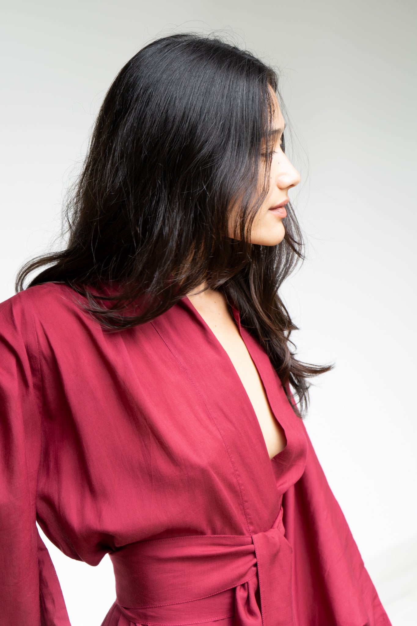 Nuwa Kimono - Tencel - Cherry Red