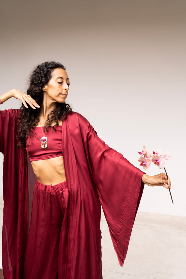 Ting Pant — Lyocell Silk — Sacred Maroon